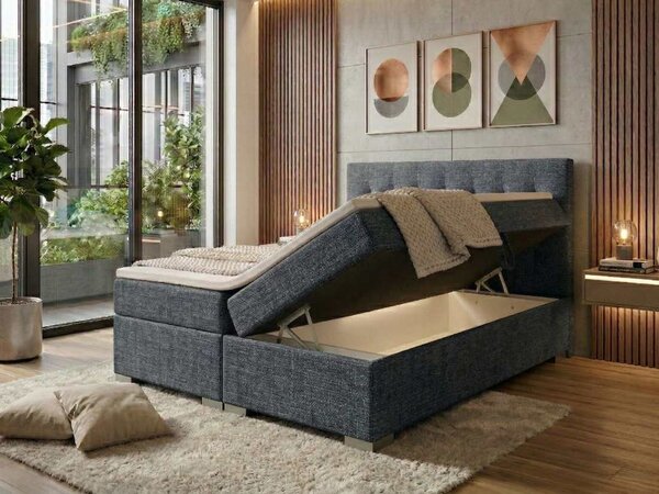 Boxspring Golden 180x200 - modrá, výprodej z expozice