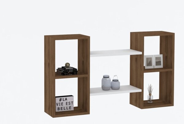 Kalune Design Nástěnná police BAMBI ořech světlý/bílá