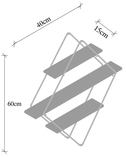 Kalune Design Nástěnná police ERYSIMUM ořech americký/černá