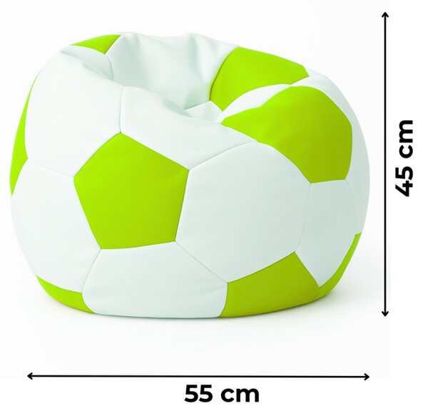 Sedací vak fotbalový míč malý bílo-limetkový EMI