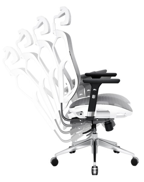 Ergonomická židle DIABLO V-BASIC: bílo-šedá