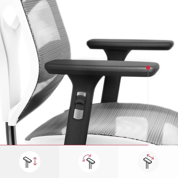 Ergonomická židle DIABLO V-BASIC: bílo-šedá