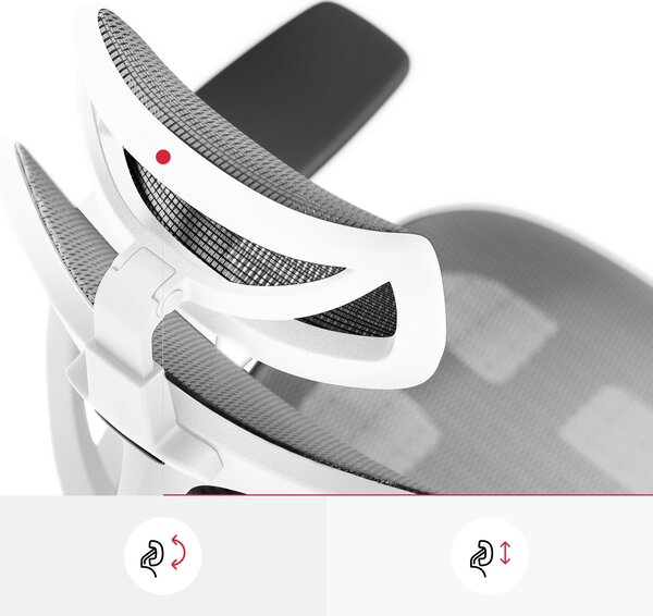 Ergonomická židle DIABLO V-BASIC: bílo-šedá