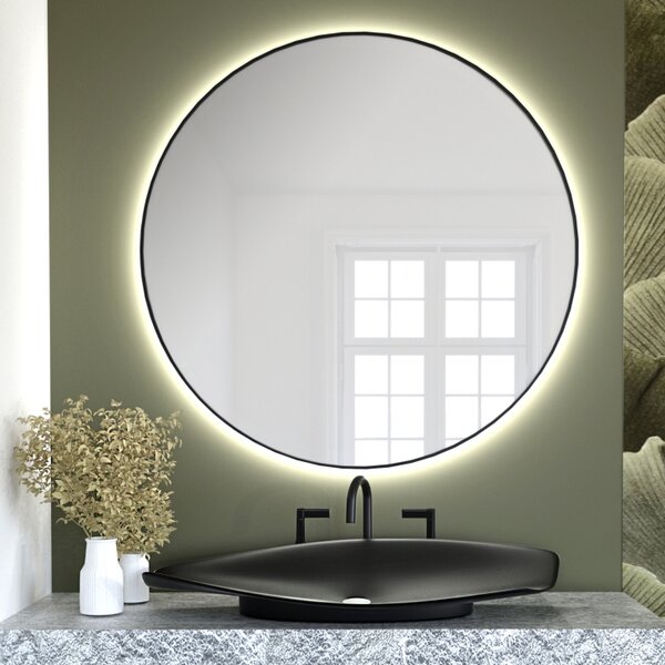 Baltica Design Bright zrcadlo 60x60 cm kulatý s osvětlením černá 5904107900049