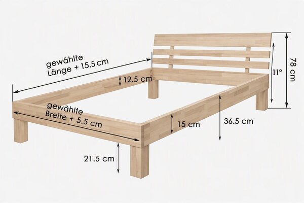 POSTEL, 120/200 cm jádrový buk P & B - Jednolůžkové postele, Online Only