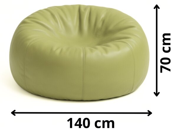 Sedací vak z ekokůže koule olivová EMI
