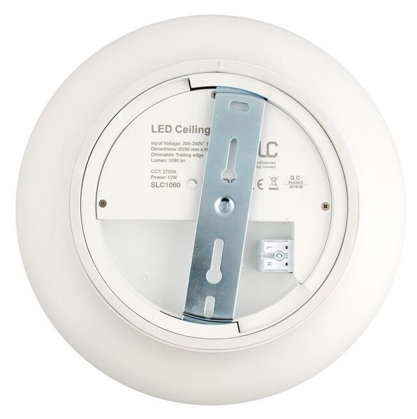 SLC stropní LED svítidlo Pluto 250 mm bílé 1090lm 3000K stmívatelné IP54 opál