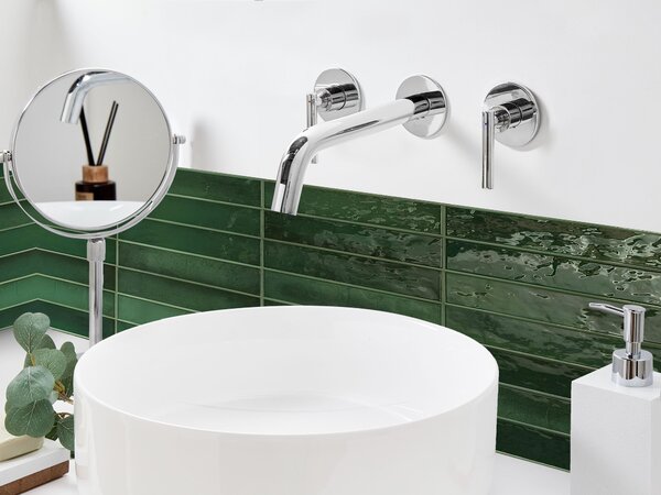 Nástěnná umyvadlová baterie ISHINCA Mosaz Stříbrná