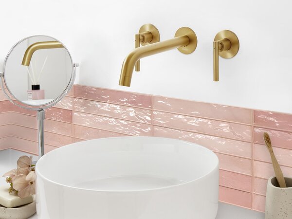 Nástěnná umyvadlová baterie ISHINCA Mosaz Zlatá