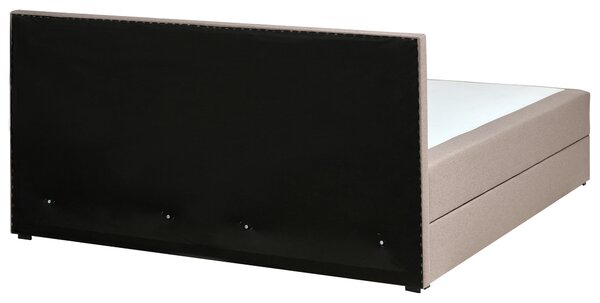 Kontinentální postel s úložným prostorem Tkanina BARONET 180 x 200 cm Taupe
