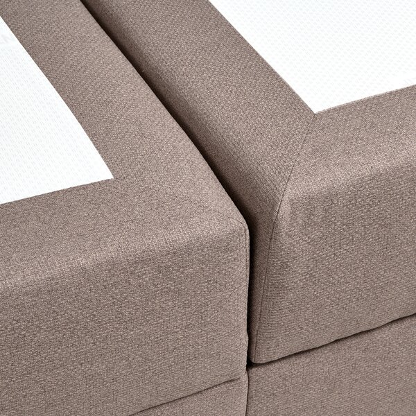 Kontinentální postel s úložným prostorem Tkanina BARONET 180 x 200 cm Taupe