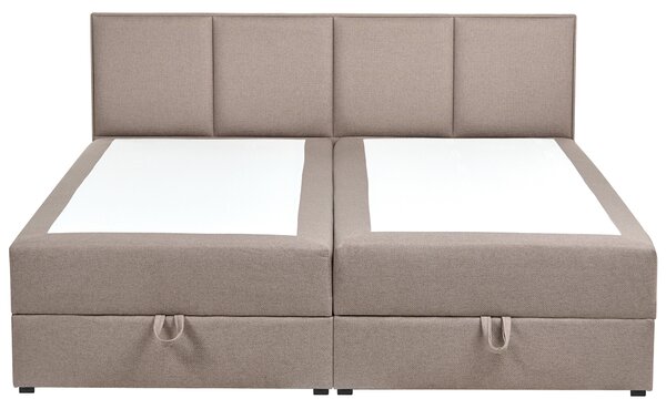 Kontinentální postel s úložným prostorem Tkanina BARONET 180 x 200 cm Taupe