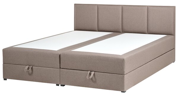 Kontinentální postel s úložným prostorem Tkanina BARONET 180 x 200 cm Taupe