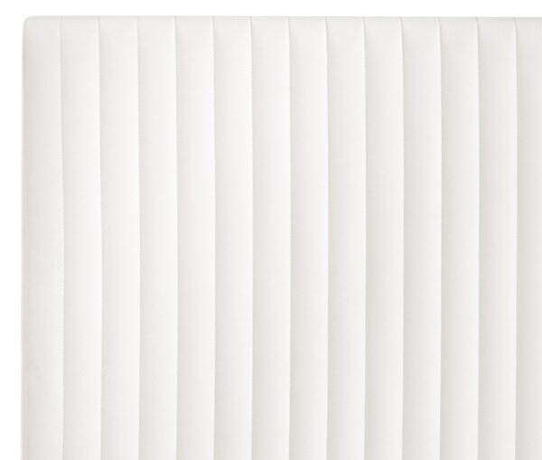 Kontinentální postel s úložným prostorem Umělý samet DAME 160 x 200 cm Krémově bílá