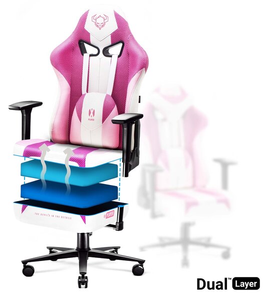 Látková herní židle X-Player 2.0.Normal size: Marshmallow Pink/ růžová