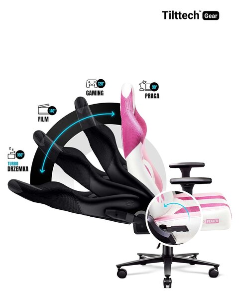 Látková herní židle X-Player 2.0.Normal size: Marshmallow Pink/ růžová