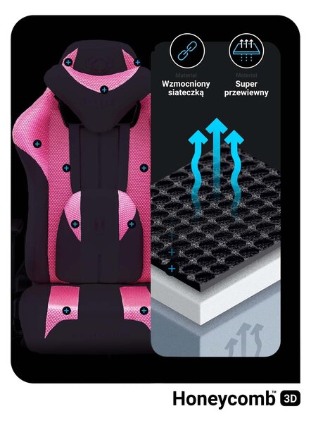 Látková herní židle X-Player 2.0.Normal size: Marshmallow Pink/ růžová