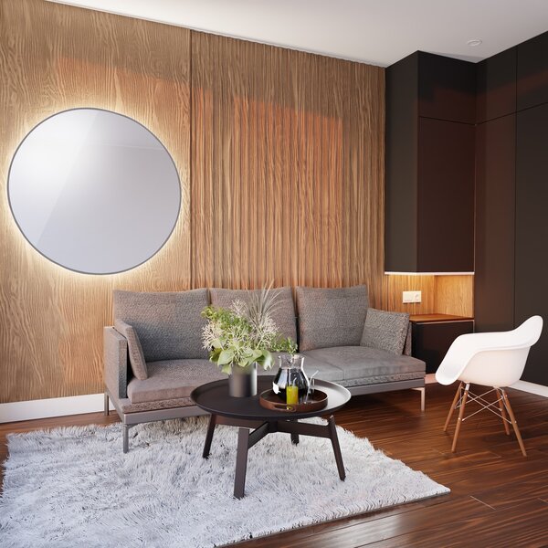Baltica Design Bright zrcadlo 60x60 cm kulatý s osvětlením stříbrná 5904107900063