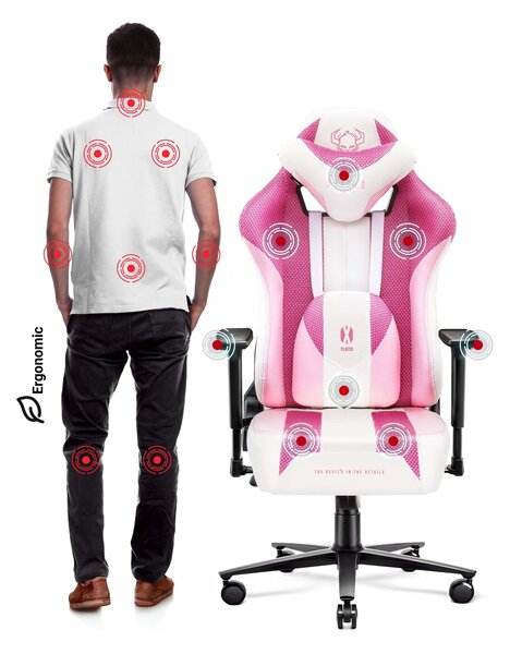 Látková herní židle X-Player 2.0.Normal size: Marshmallow Pink/ růžová