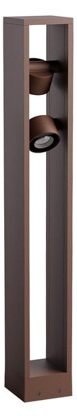 Redo Venkovní LED sloupek XROCK POLE 2x10W, v. 80 cm, IP65, 24V Barva: Rezavá hnědá, Barva světla: 2700K