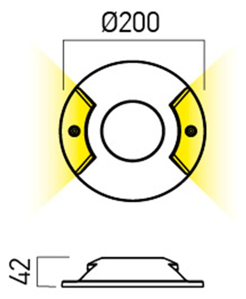 Redo Venkovní LED svítidlo XPUCK 2x6W, ø 20 cm, IP67 Barva světla: 4000K