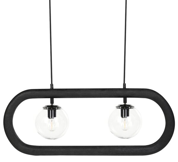 Závěsná lampa AYENSU Mangové dřevo Černá