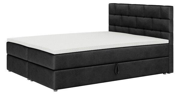Boxspring postel 140x200 cm Waller (černá) (s roštem a matrací)