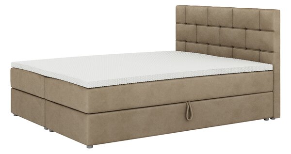 Boxspring postel 160x200 cm Waller (světlohnědá) (s roštem a matrací)