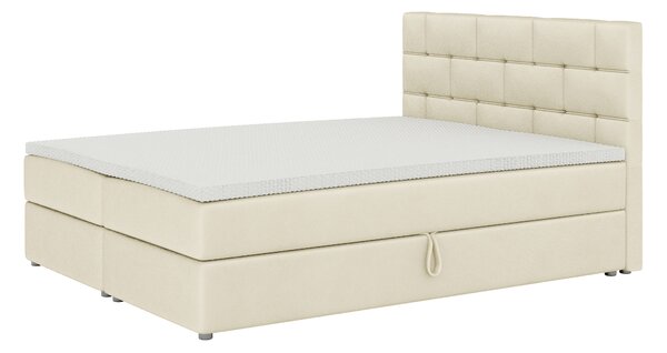 Boxspring postel 140x200 cm Waller (béžová) (s roštem a matrací)