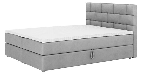 Boxspring postel 140x200 cm Waller (šedá) (s roštem a matrací)