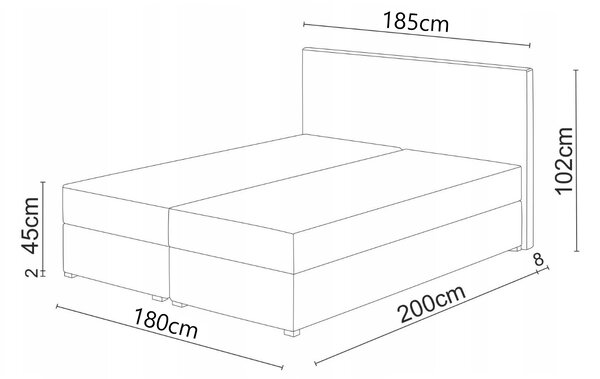 Boxspring postel 180x200 cm Waller (hořčicová) (s roštem a matrací)