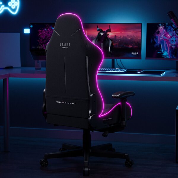 Herní židle Diablo X-Starter LED: černá