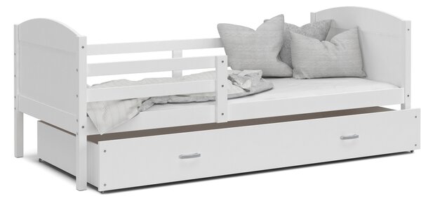 Dětská postel se šuplíkem MATTEO - 200x90 cm - bílá