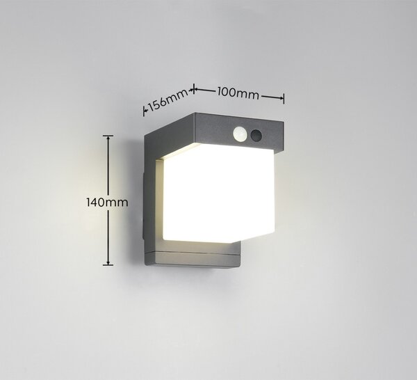 Trio TR23286132 LED solární venkovní nástěnné svítidlo COLOMBO | 5,5W integrovaný LED zdroj | 650lm | 4000K