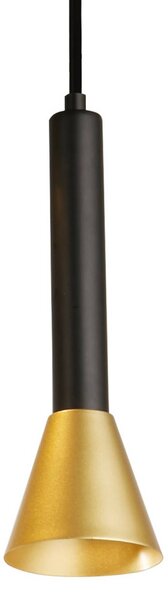 Searchlight Závěsné světlo Signal, délka 84 cm, černá/zlatá barva, kov, stmívatelný, Černá, Obývací pokoj / jídelna, kov