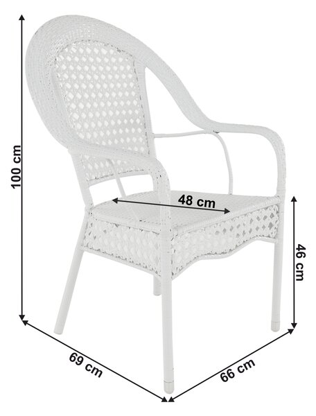 Bílý zahradní set Zonix 1+4