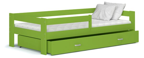 Dětská postel se šuplíkem HUGO V - 160x80 cm - zelená