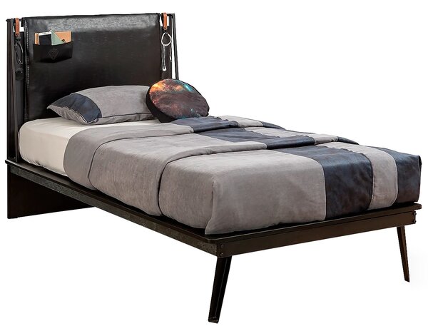 Studentská postel Nebula II 120x200cm - černá/šedá