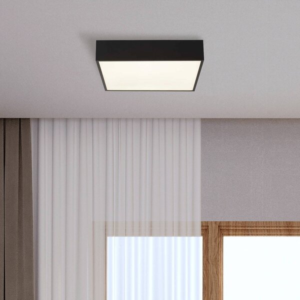 Searchlight LED stropní svítidlo do koupelny Zeus, černé, délka 30 cm, kovové, Černá, Koupelna, Hliník, Moderní
