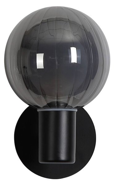 Searchlight Koupelnové světlo nástěnné Lumisphere, černá/kouřově šedá, výška 12 cm, sklo, stmívatelný, Černá, Koupelna, Sklo