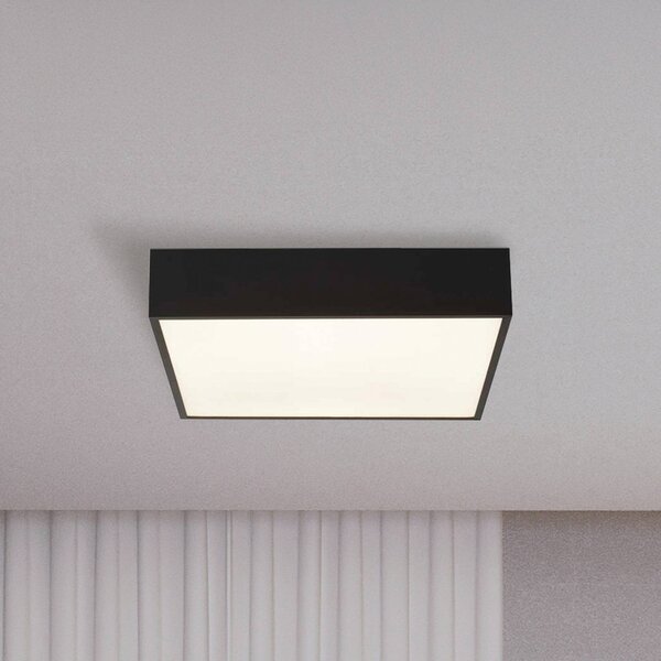 Searchlight LED stropní svítidlo do koupelny Zeus, černé, délka 30 cm, kovové, Černá, Koupelna, Hliník, Moderní