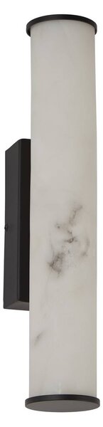 Searchlight LED koupelnové světlo nástěnné Wales černá/mramorovaná 35 cm ocel/pryskyřice, stmívatelný, Černá, Koupelna, kov