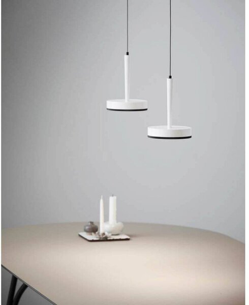 LOOM DESIGN LED závěsné světlo Nyx P1, bílé, hliník, stmívatelný, Bílá / opál, Obývací pokoj / jídelna, Hliník, Moderní