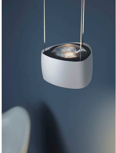 LOOM DESIGN LED závěsné světlo Air, bílé, hliník, 13 cm, stmívatelný, Bílá / opál, Obývací pokoj / jídelna, Hliník, Moderní