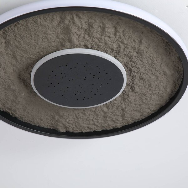 Searchlight LED stropní svítidlo Lumadisc, efekt hvězd, černé, Ø 41 cm, stmívatelný, Černá, Obývací pokoj / jídelna, kov, Moderní
