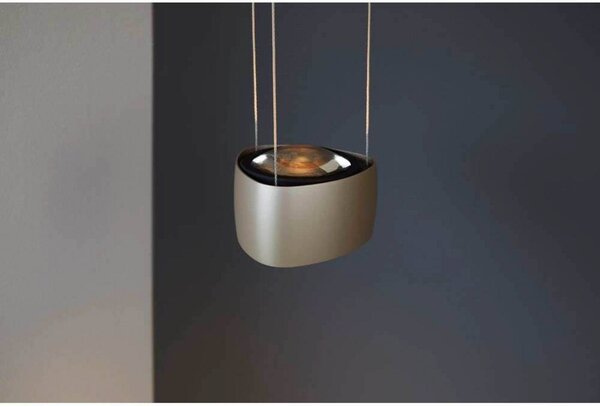 LOOM DESIGN LED závěsné světlo Air, šedé, hliník, 13 cm, stmívatelný, Hliník / šedá / zinek, Obývací pokoj / jídelna, Hliník, Moderní