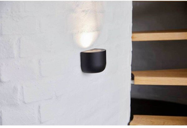 LOOM DESIGN LED nástěnné světlo Nyx, černé, stmívatelný, Černá, Obývací pokoj / jídelna, Hliník, Moderní