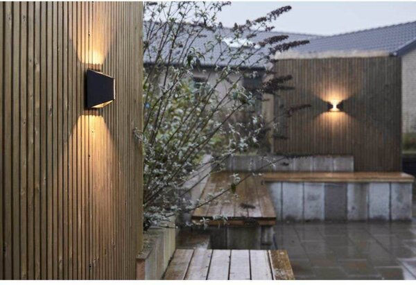 LOOM DESIGN LED venkovní nástěnné svítidlo X, černé, IP65, hliník, stmívatelný, Černá, Hliník, Moderní