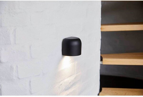 LOOM DESIGN LED nástěnné světlo Nyx, černé, stmívatelný, Černá, Obývací pokoj / jídelna, Hliník, Moderní
