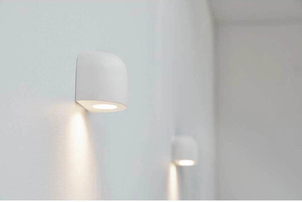LOOM DESIGN LED nástěnné světlo Nyx, bílé, stmívatelný, Bílá / opál, Obývací pokoj / jídelna, Hliník, Moderní